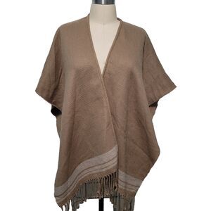Ana A New Approach Womens One Size Open Front Pancho Lagenlook Cardigan Sweater